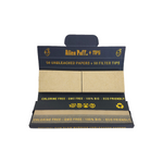 Load image into Gallery viewer, 50 Alien Puff Black & Gold 1 1/4 Size Unbleached Brown Papers + Tips ( HP101 )