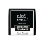Load image into Gallery viewer, NKD 150mg CBD Twin Pack Honey Tobacco Beard Oil and balm